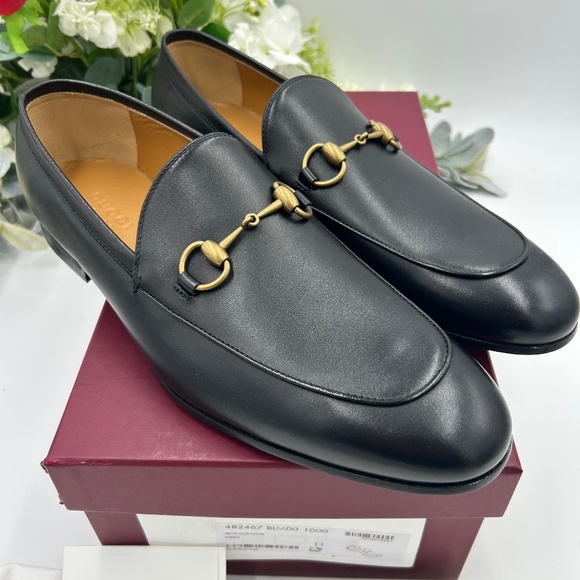 Men’s Gucci JORDAAN leather horse bit loafers size 11 fits 12 US made in Italy main image 5